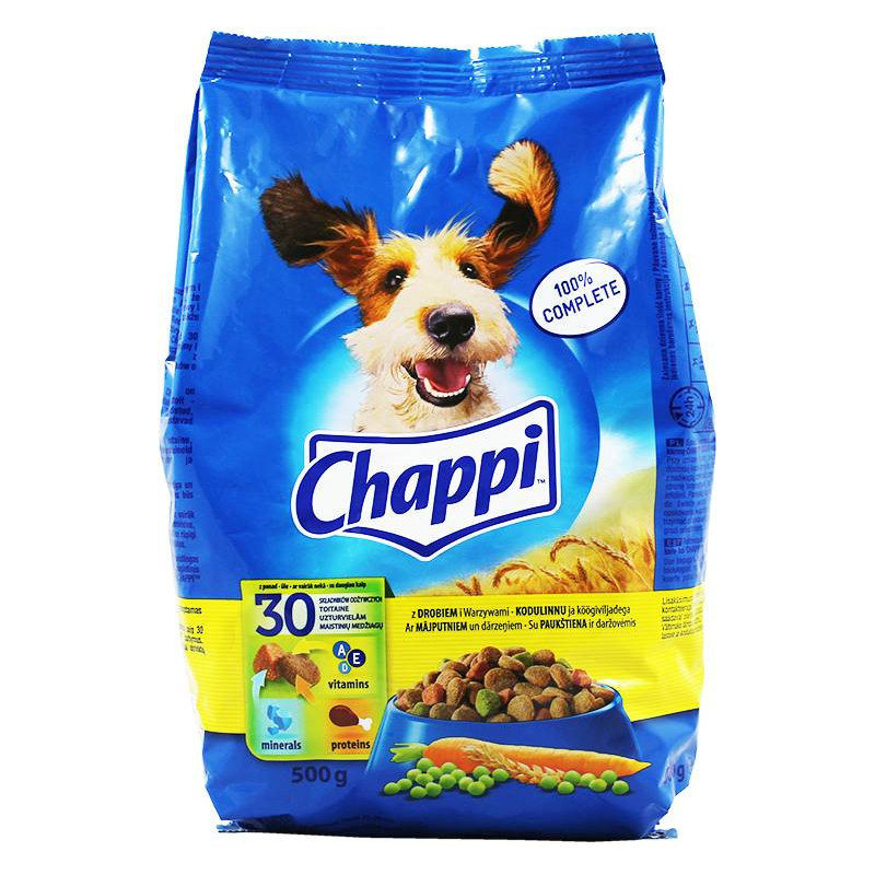Karma dla psa Chappi z drobiem i warzywami 500g