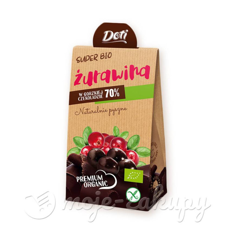 ŻURAWINA W CZEKOLADZIE GORZKIEJ BEZGLUTENOWA BIO 50 g DOTI