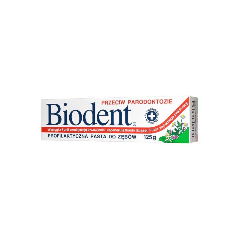 Biodent 125g pasta ziołowa do zębów przeciw parodontozie
