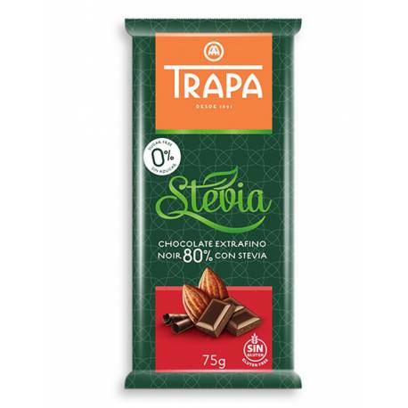 Czekolada gorzka 80% kakao ze stewią bezglutenowa Trapa 75g