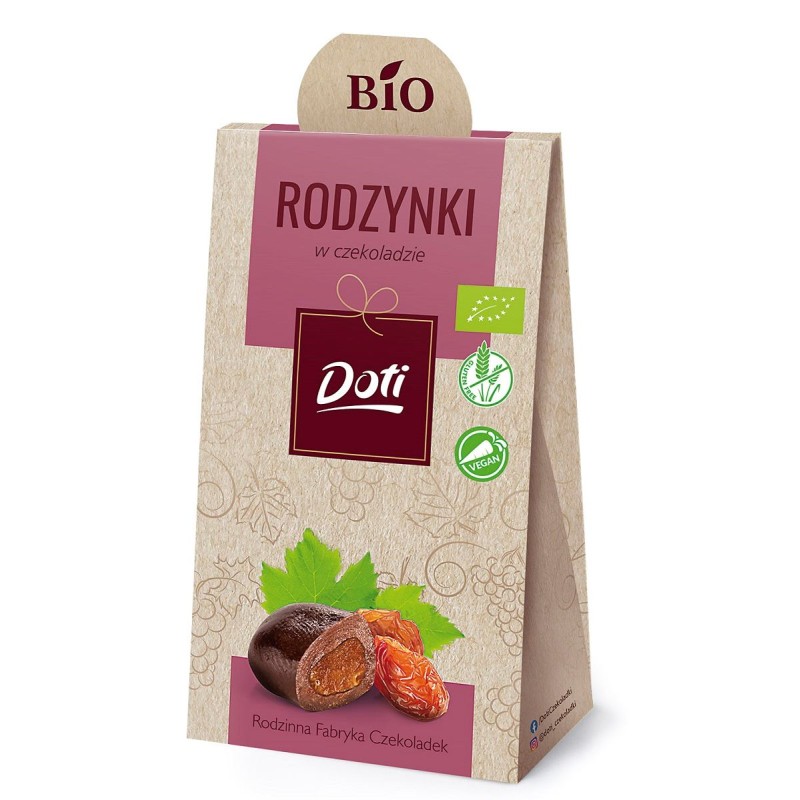 Rodzynki w Czekoladzie BEZGLUTENOWE BIO 50g - Doti