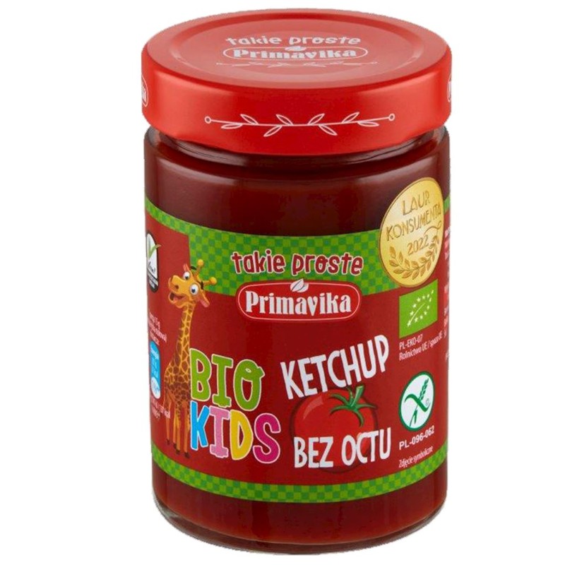 Ketchup Bez Octu dla Dzieci Bezglutenowy BIO 315g - Primavika