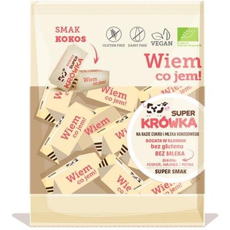 Krówki Kokos BEZ MLEKA BEZGLUTENOWE BIO 150g