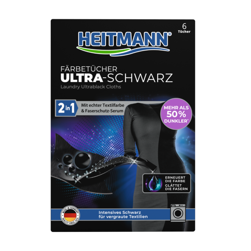 Chusteczki barwiące do czarnych ubrań Heitmann 10szt. (DE)
