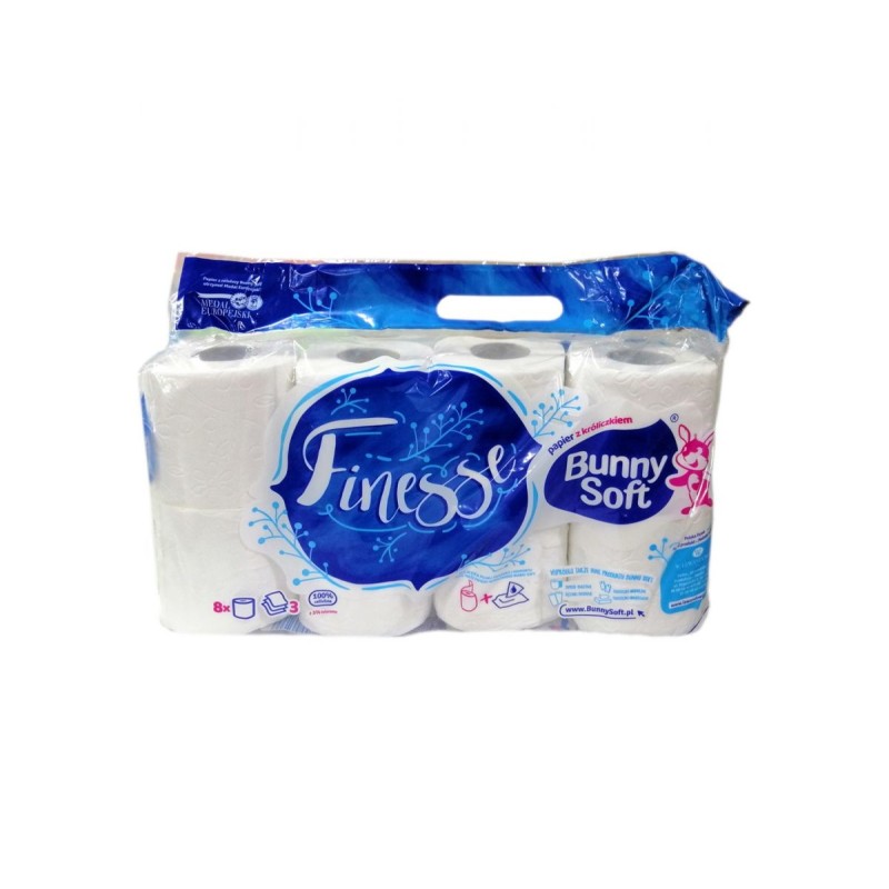 Papier toaletowy biały Bunny Soft 3-warstwowy 8 szt.