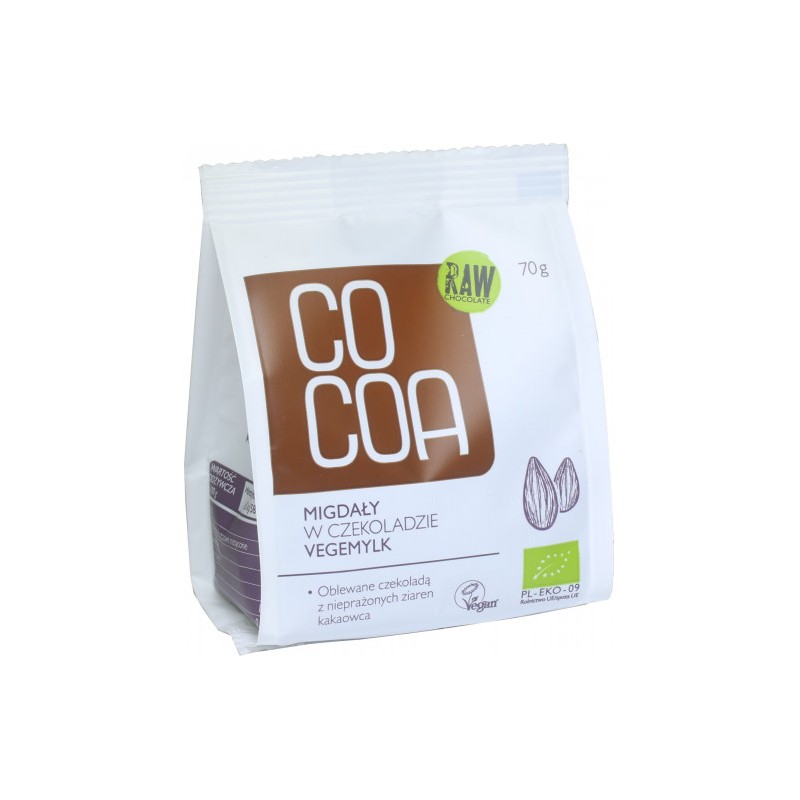 MIGDAŁY W CZEKOLADZIE VEGEMYLK BIO 70 g - COCOA