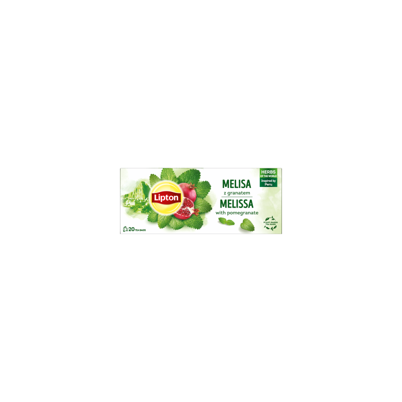 Lipton Herbatka ziołowa aromatyzowana melisa z granatem 24 g (20 torebek)