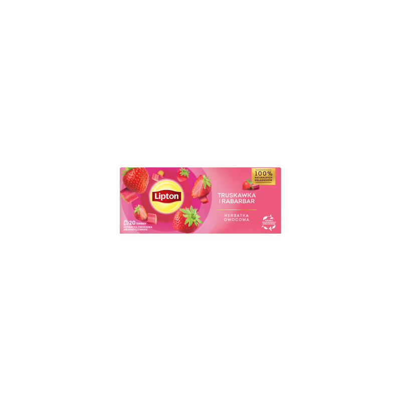 Lipton Herbatka owocowa truskawka i rabarbar 32 g (20 torebek)