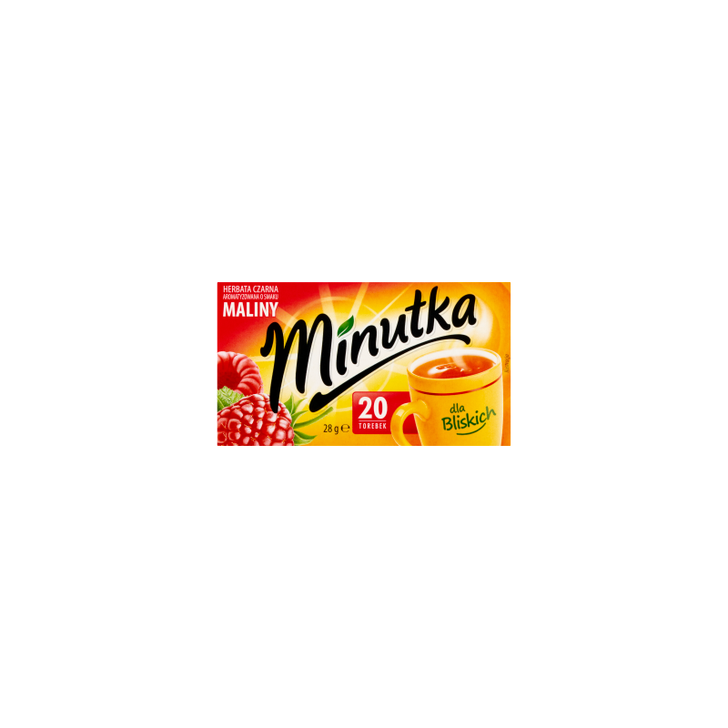 Minutka Herbata czarna aromatyzowana o smaku maliny 28 g (20 x 1,4 g)