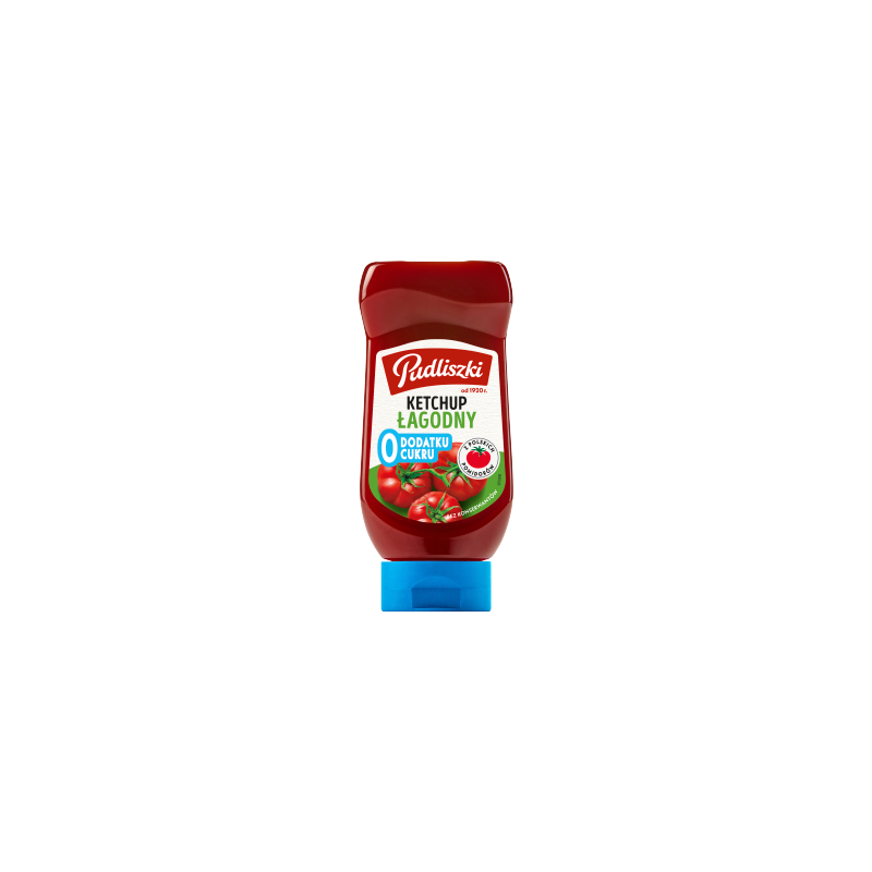 Pudliszki Ketchup łagodny 0 dodatku cukru 440 g