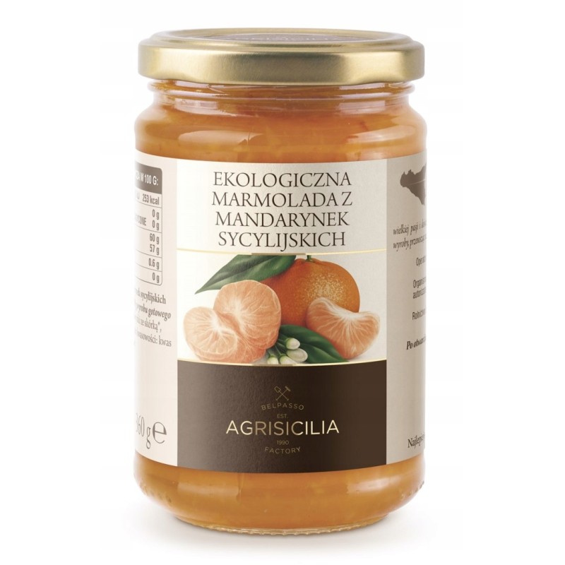 MARMOLADA Z MANDARYNEK SYCYLIJSKICH BIO 360 g - AGRISICILIA