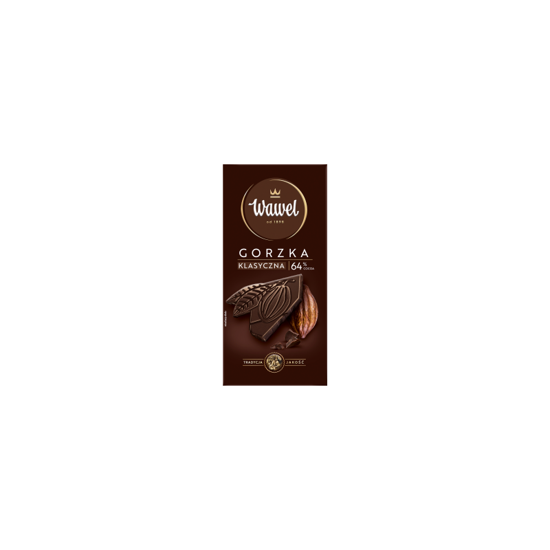 Wawel Czekolada gorzka 64 % cocoa klasyczna 90 g