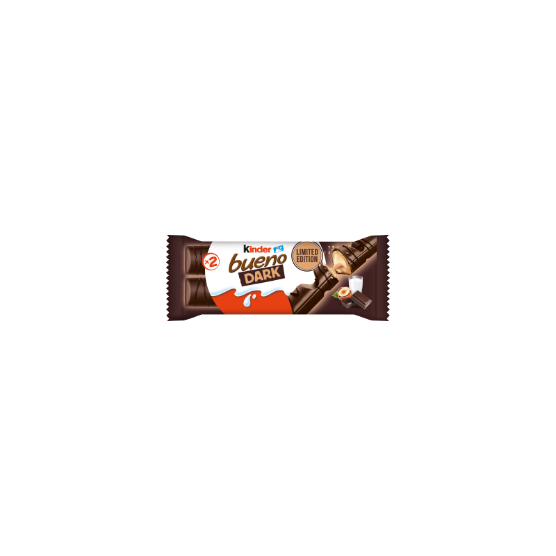 Kinder Bueno Dark Wafel pokryty ciemną czekoladą z nadzieniem 43 g (2 sztuki)