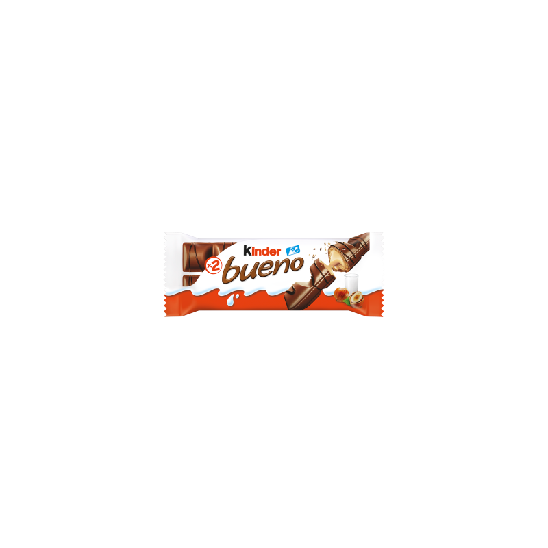 Kinder Bueno Wafel pokryty mleczną czekoladą wypełniony nadzieniem 43 g (2 sztuki)