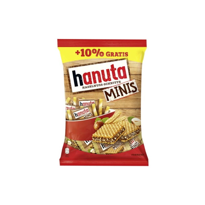 Ferrero Hanuta MINIS Wafelki z kremem i orzechami 220 g / 21 sztuk