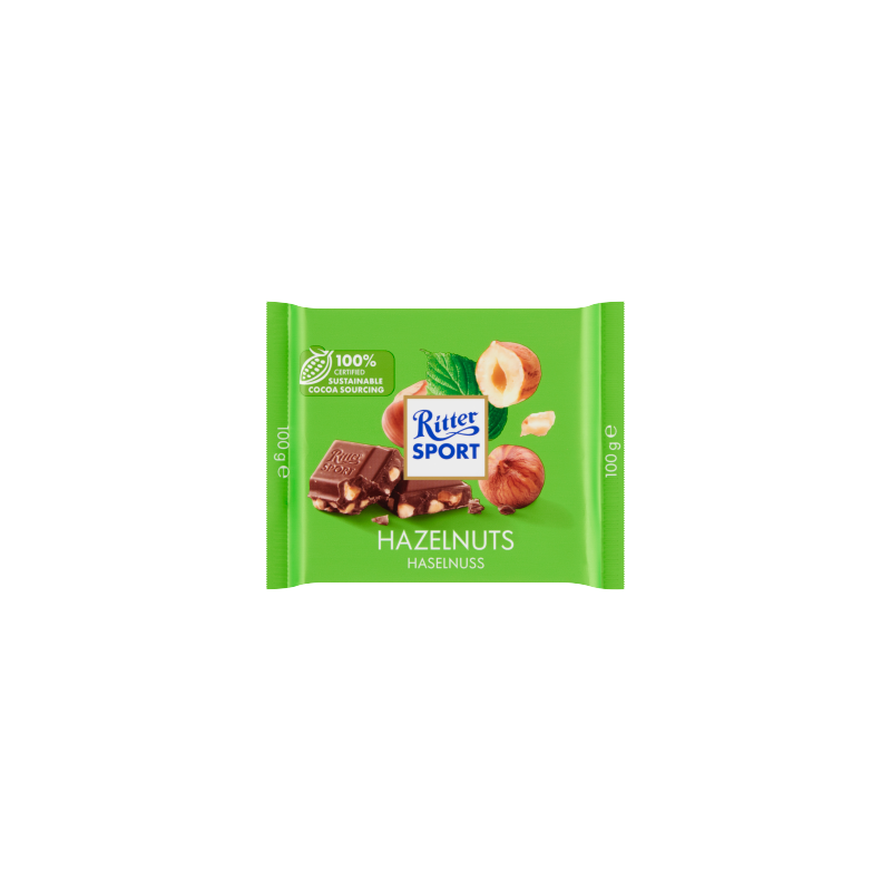 Ritter Sport Czekolada mleczna z kawałkami prażonych orzechów laskowych 100 g