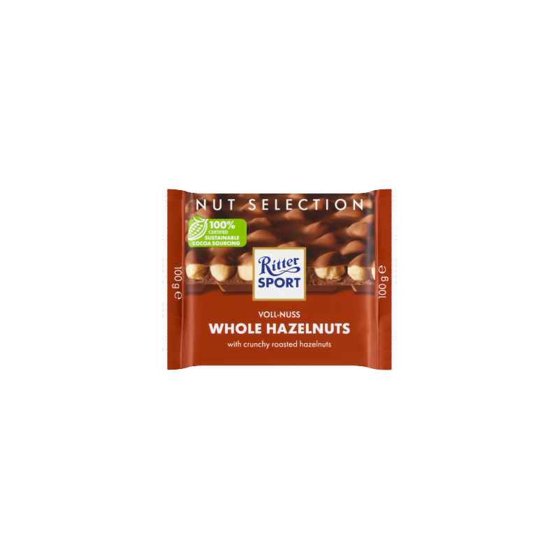 Ritter Sport Czekolada mleczna z całymi prażonymi orzechami laskowymi 100 g