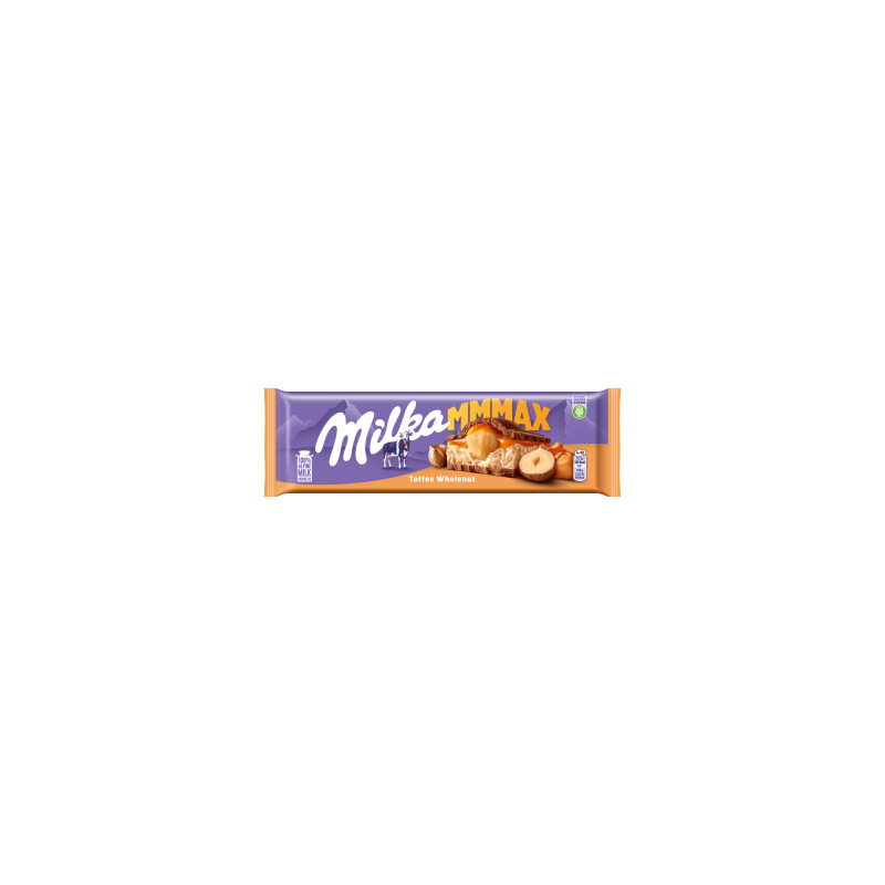 Milka Mmmax Czekolada mleczna z nadzieniem karmelowym i całymi orzechami laskowymi 300 g