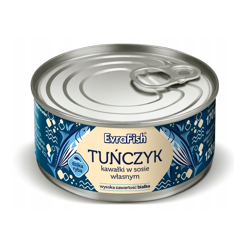 Tuńczyk kawałki w sosie własnym Evrafish 170g