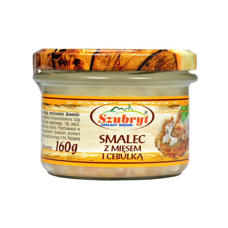 Smalec z mięsem i cebulką 160 g Szubryt