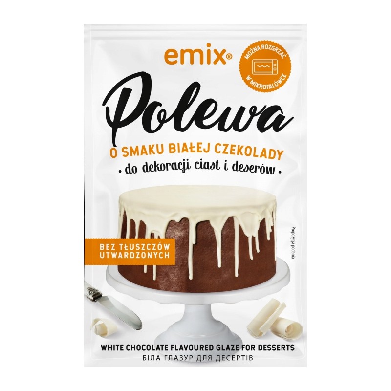 EMIX Polewa do Ciast i Deserów o Smaku Białej Czekolady 100g