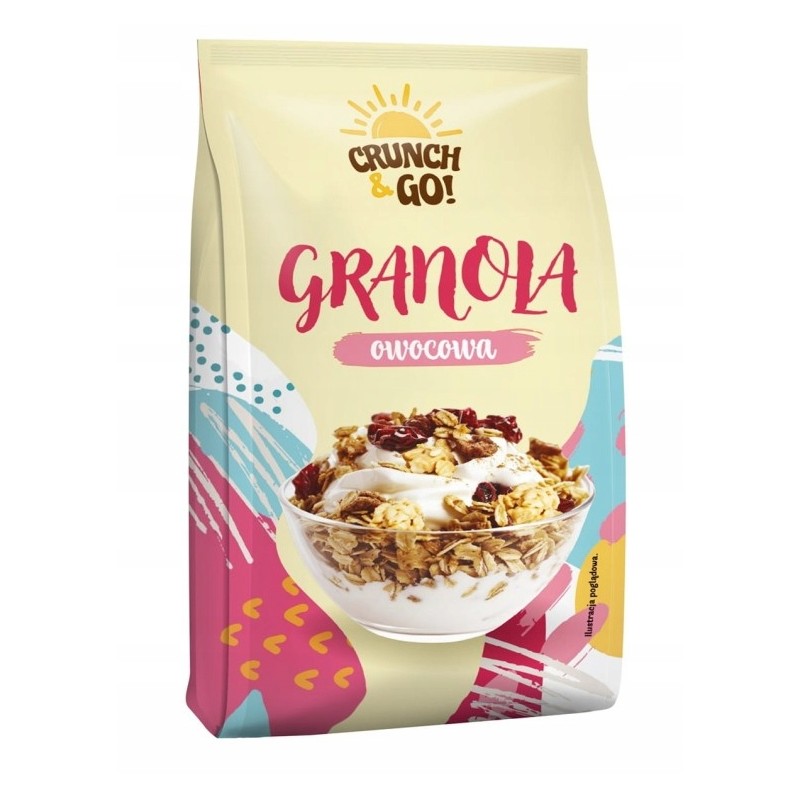 Granola Crunch&Go! OWOCOWA pełnoziarnista 380 g Sante Pyszna!