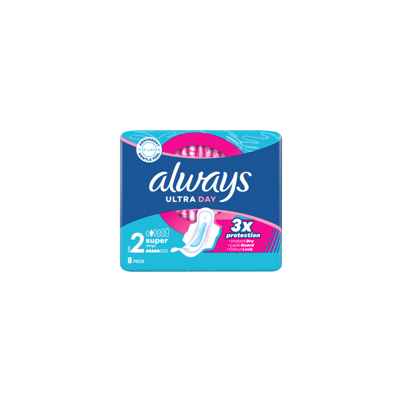 Always Podpaski Ultra Day Super (rozmiar 2) ze skrzydełkami