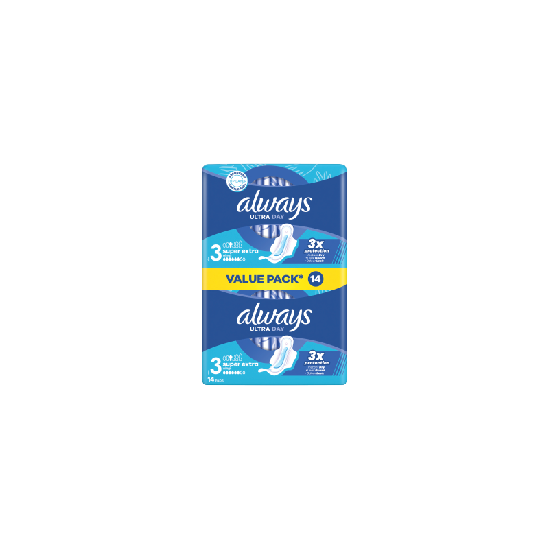 Always Podpaski Ultra Super Extra (rozmiar 3) ze skrzydełkami