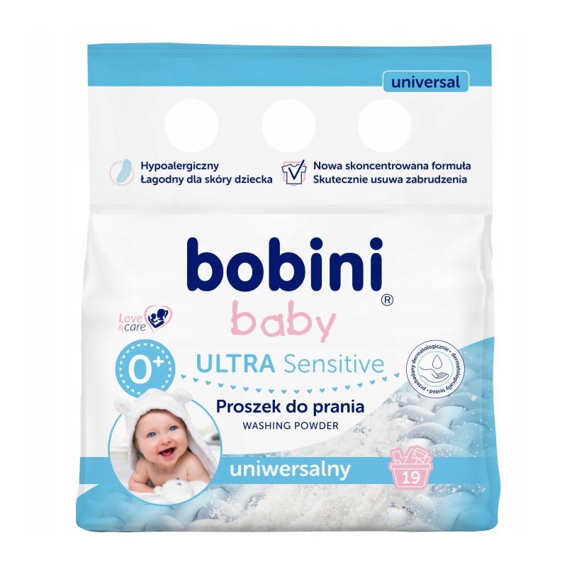 BOBINI Proszek Hipoalergiczny do Prania Koloru Bieli dla Dzieci 1,425kg 19p