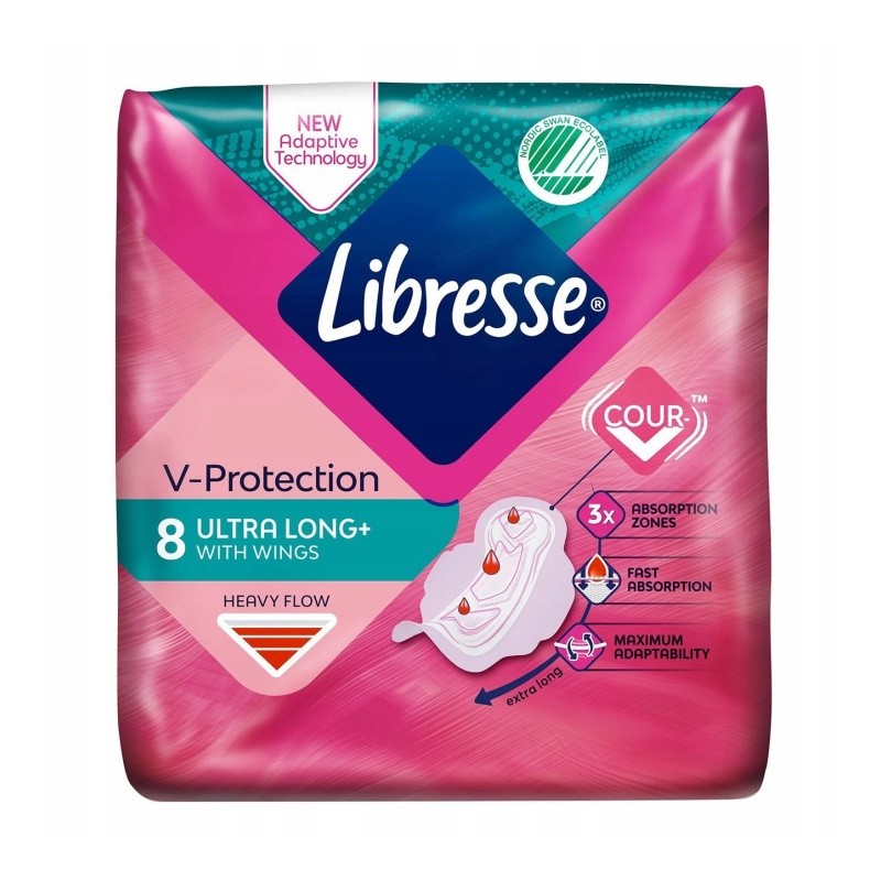 Chłonne Podpaski LIBRESSE Ultra Wing Super 8szt