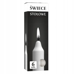 6X BIAŁA Świeca stołowa...