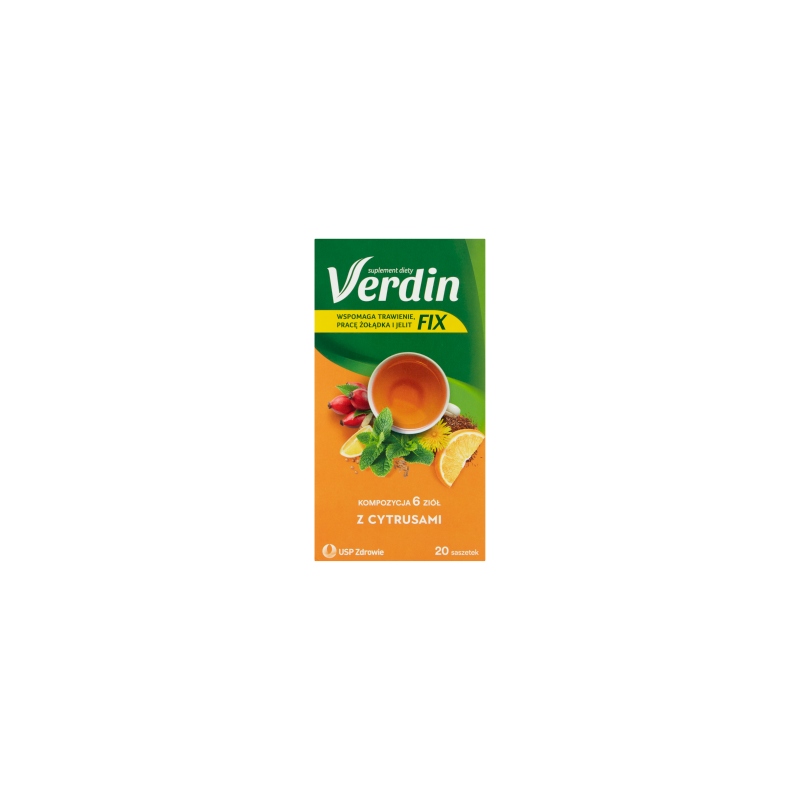 Verdin Fix Suplement diety kompozycja 6 ziół z cytrusami 40 g (20 x 2 g)