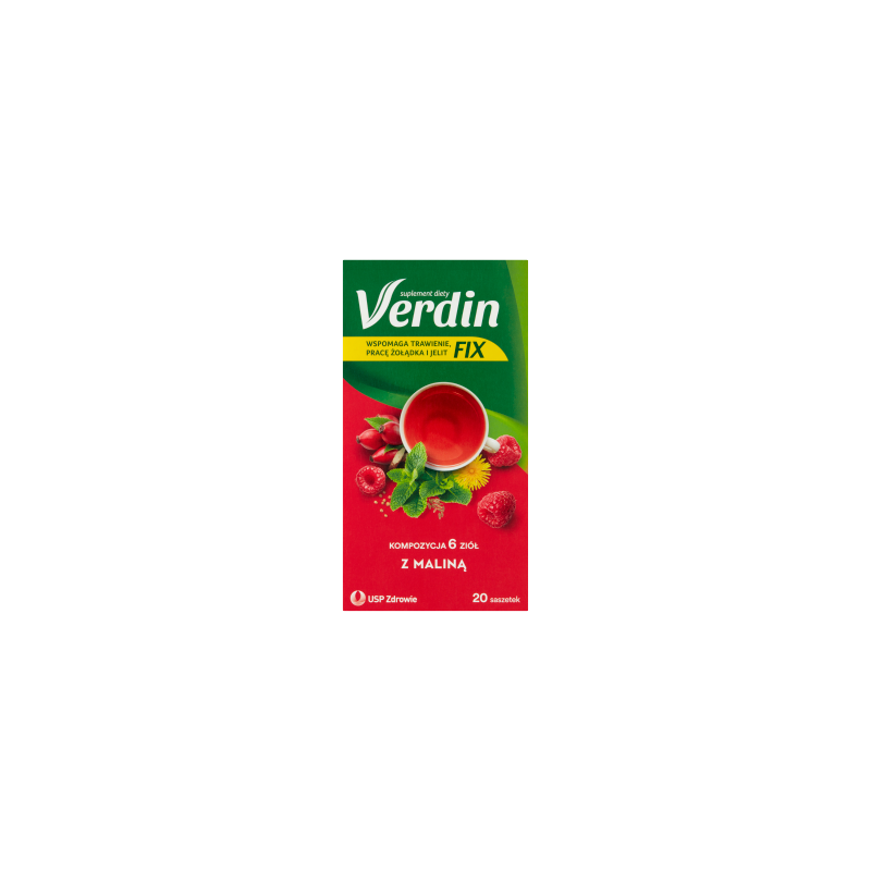 Verdin Fix Suplement diety kompozycja 6 ziół z maliną 40 g (20 x 2 g)