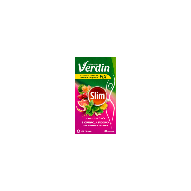 Verdin Fix Slim Suplement diety kompozycja 6 ziół z opuncją figową 40 g (20 x 2 g)