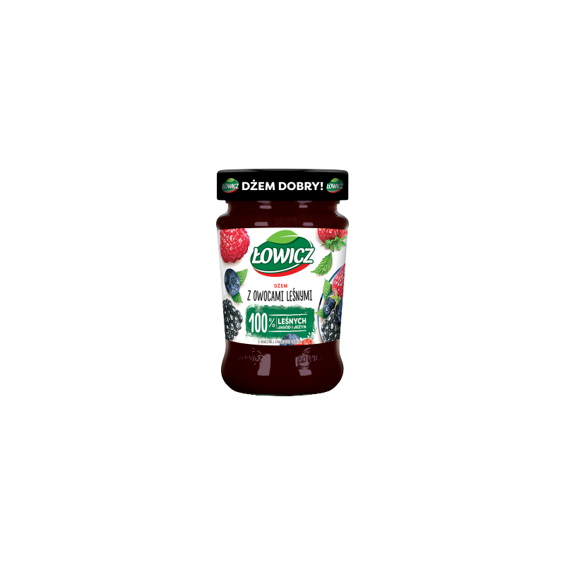 Łowicz Dżem z owocami leśnymi o obniżonej zawartości cukrów 280 g