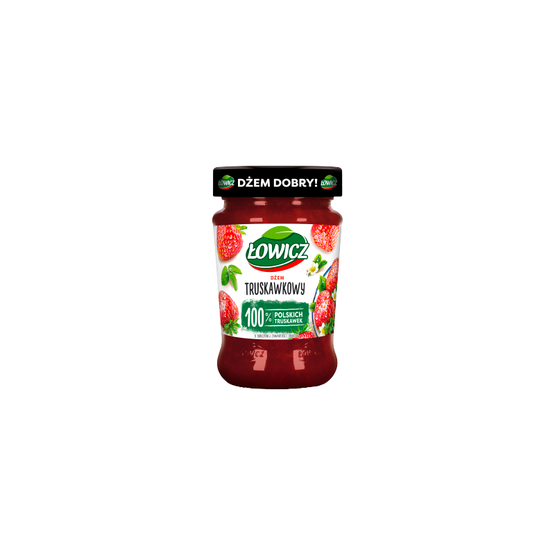 Łowicz Dżem truskawkowy o obniżonej zawartości cukrów 280 g