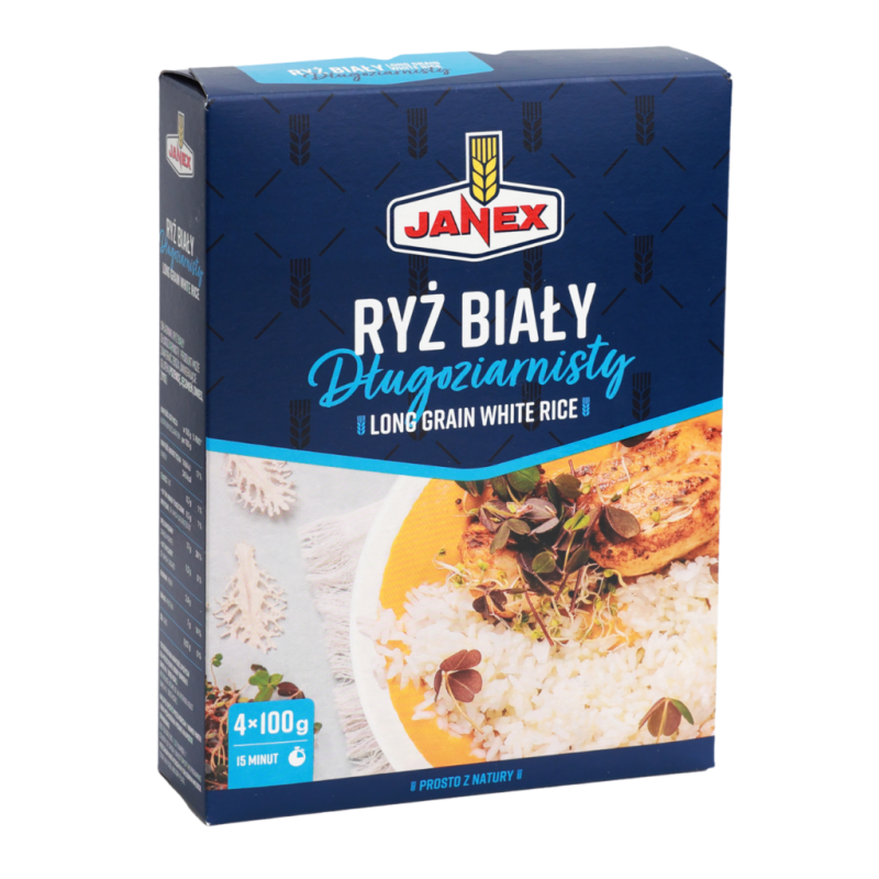JANEX RYŻ BIAŁY długoziarnisty 4 x 100g