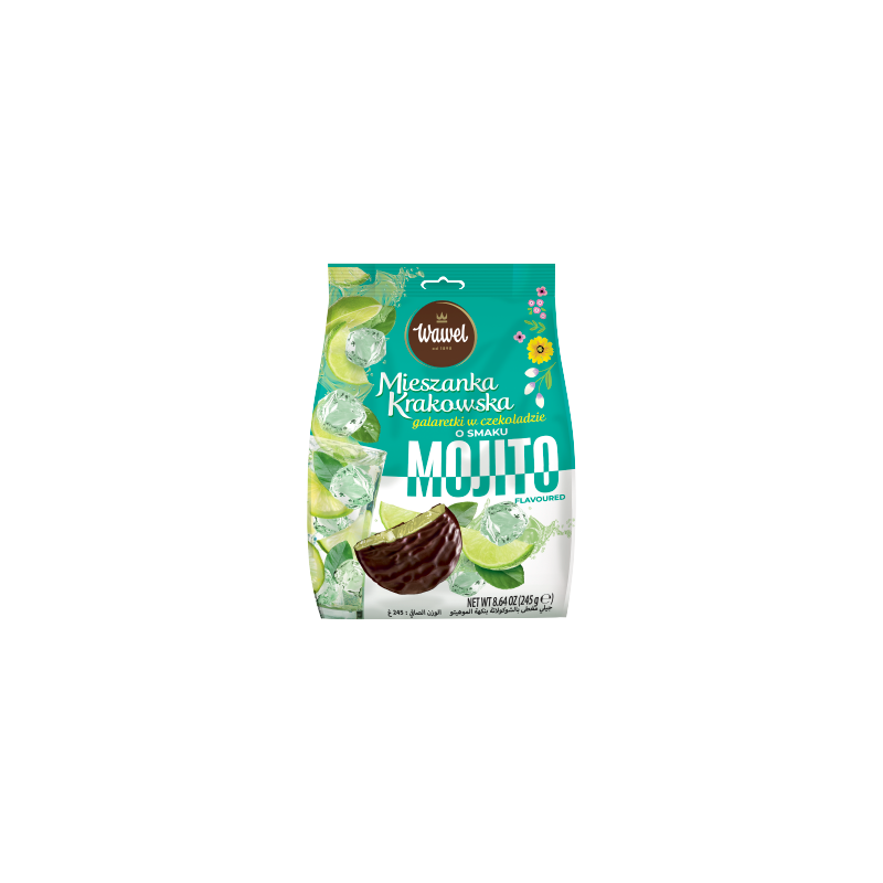 Wawel Mieszanka Krakowska Galaretki w czekoladzie o smaku mojito 245 g