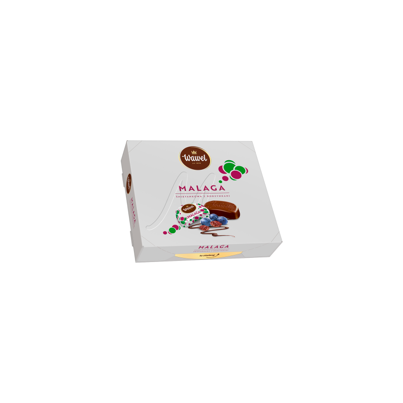 Wawel Malaga śmietankowa z rodzynkami Czekolada z nadzieniem 160 g