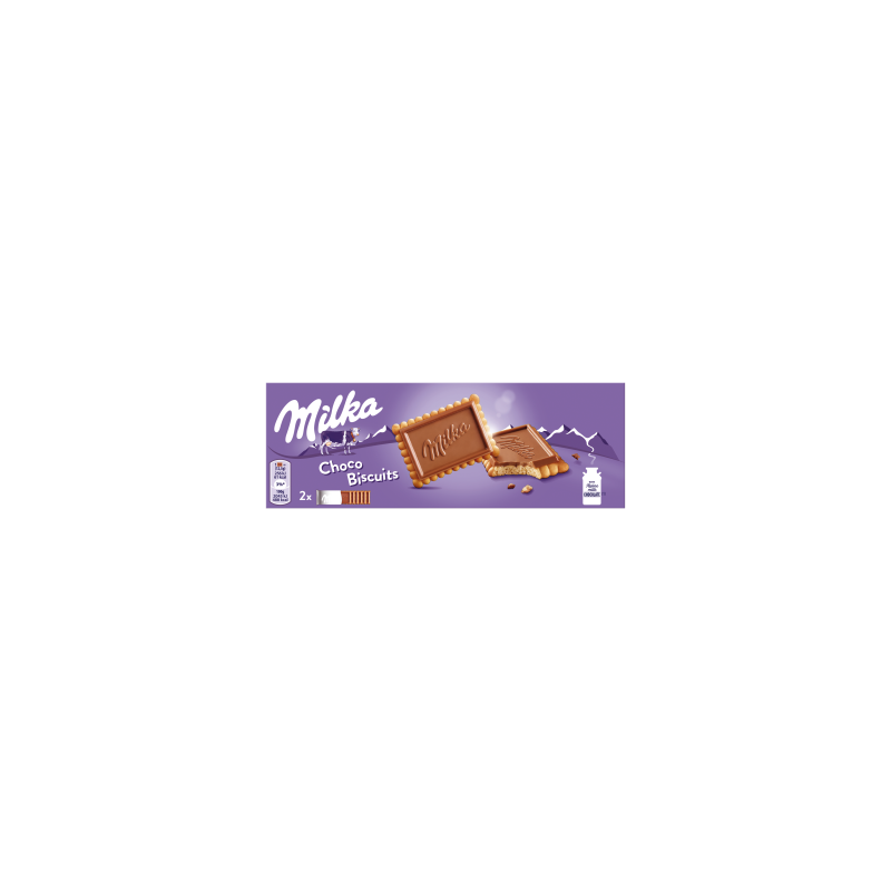 Milka Choco Biscuit herbatniki z mleczną czekoladą z alpejskiego mleka - 150 g