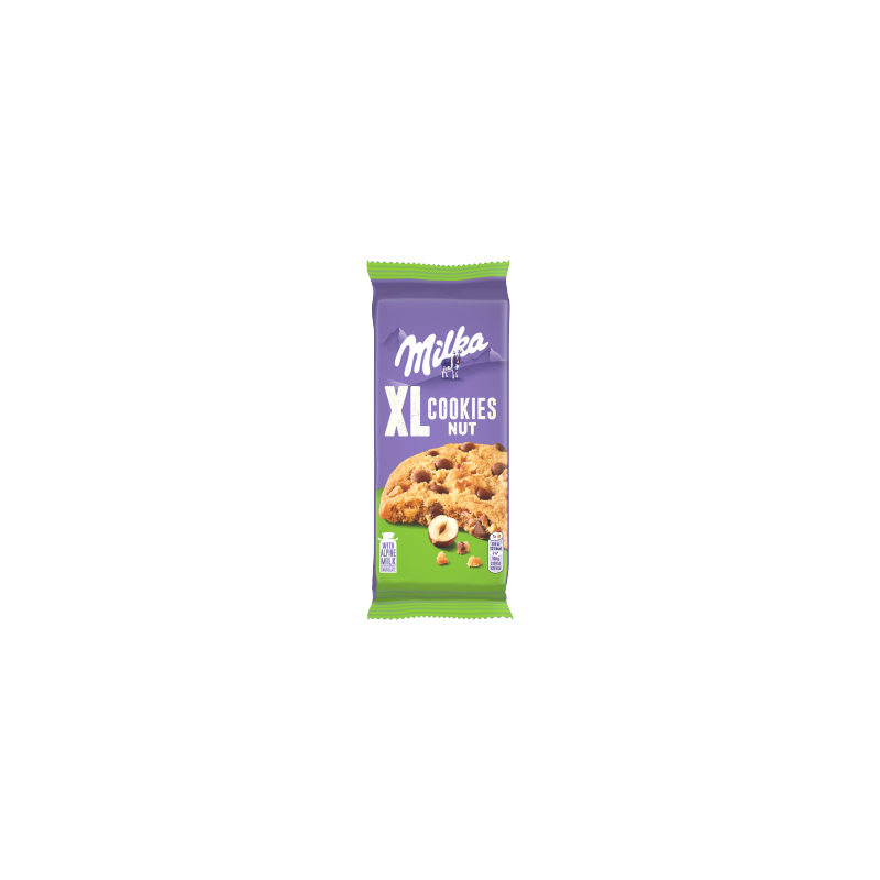 Milka XL Cookie Nut ciastka z kawałkami mlecznej czekolady i orzechami - 184 g