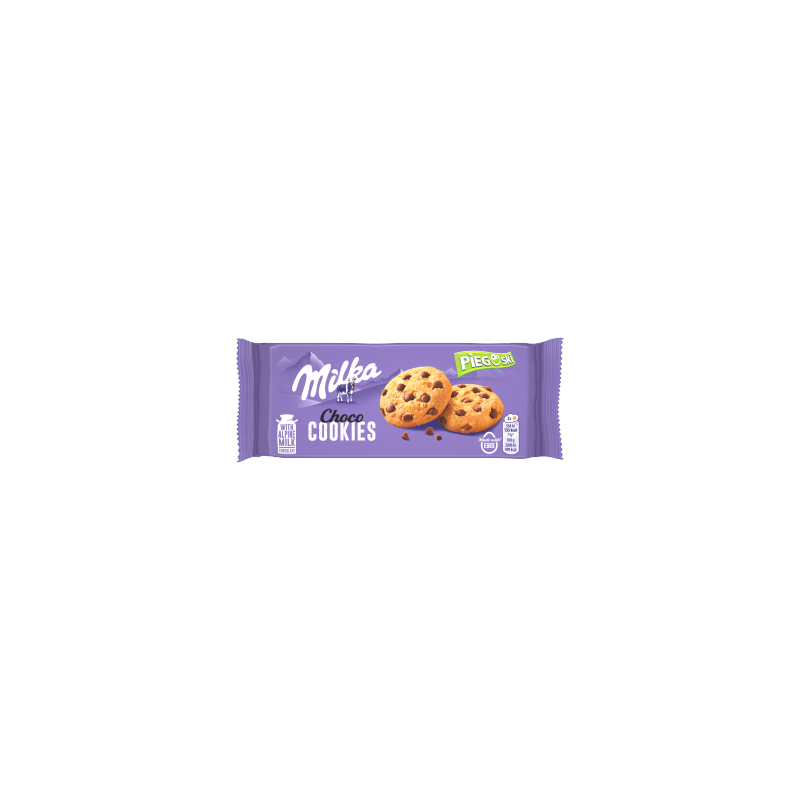 Milka Pieguski Choco Cookies Ciasteczka z kawałkami czekolady mlecznej 135 g