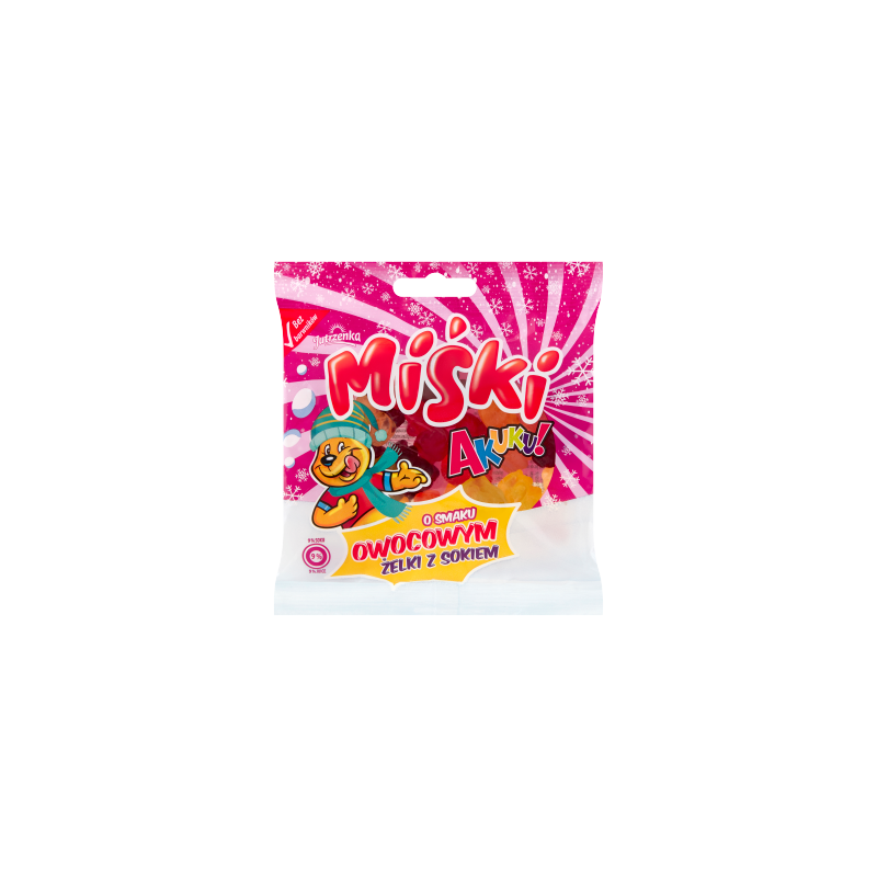 AKUKU! Miśki Żelki z sokiem o smaku owocowym 90 g