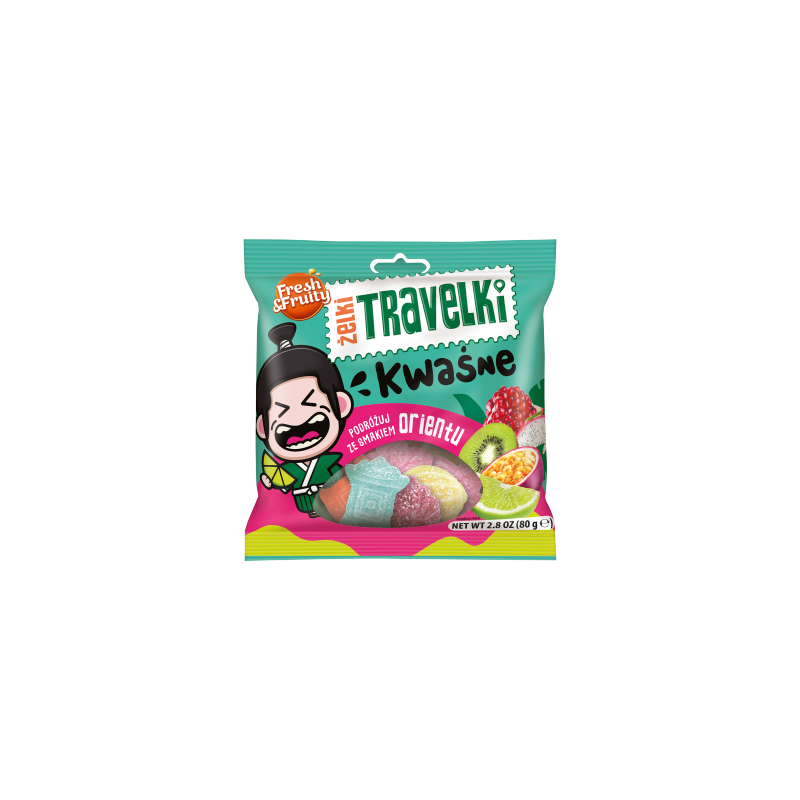 Fresh & Fruity Żelki travelki kwaśne 80 g