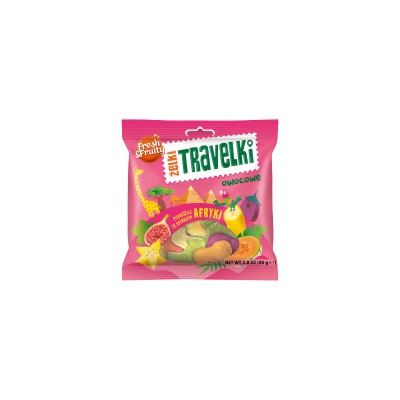 Fresh & Fruity Żelki travelki owocowe smaki Afryki 80 g