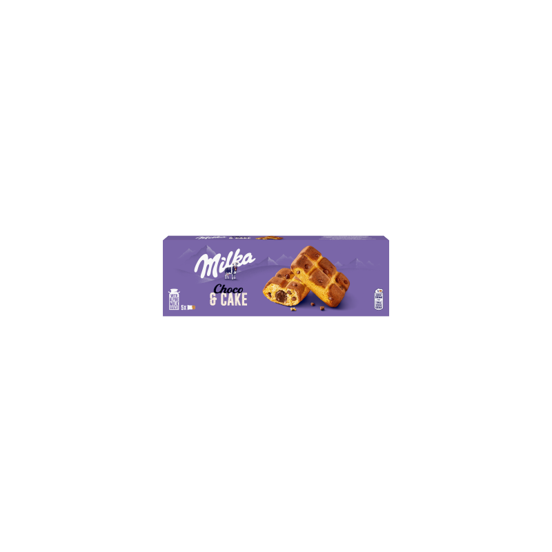Milka Cake & Choc Ciastka biszkoptowe z kawałkami czekolady mlecznej 175 g (5 x 35 g)