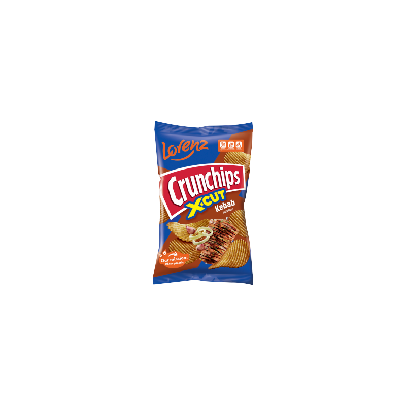 Crunchips X-Cut Chipsy ziemniaczane o smaku kebabu 130 g