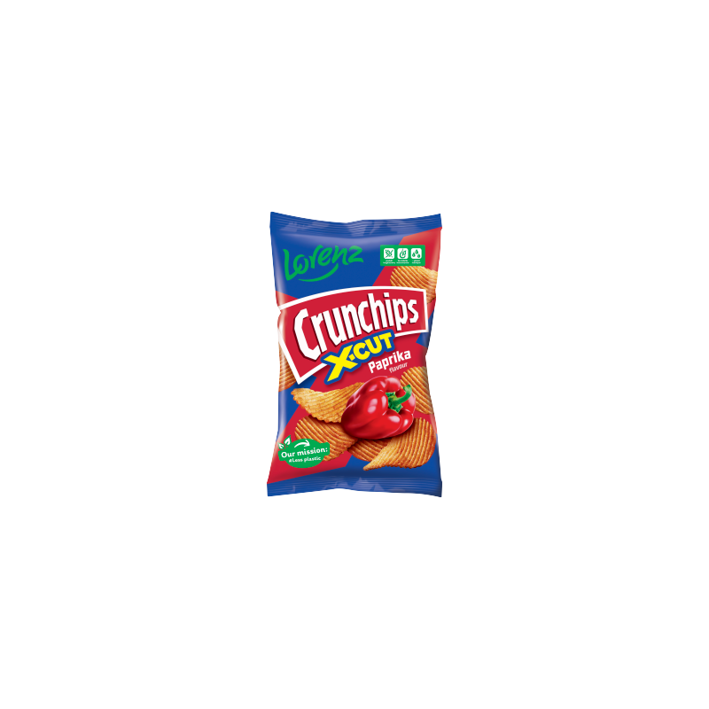 Crunchips X-Cut Chipsy ziemniaczane o smaku paprykowym 130 g