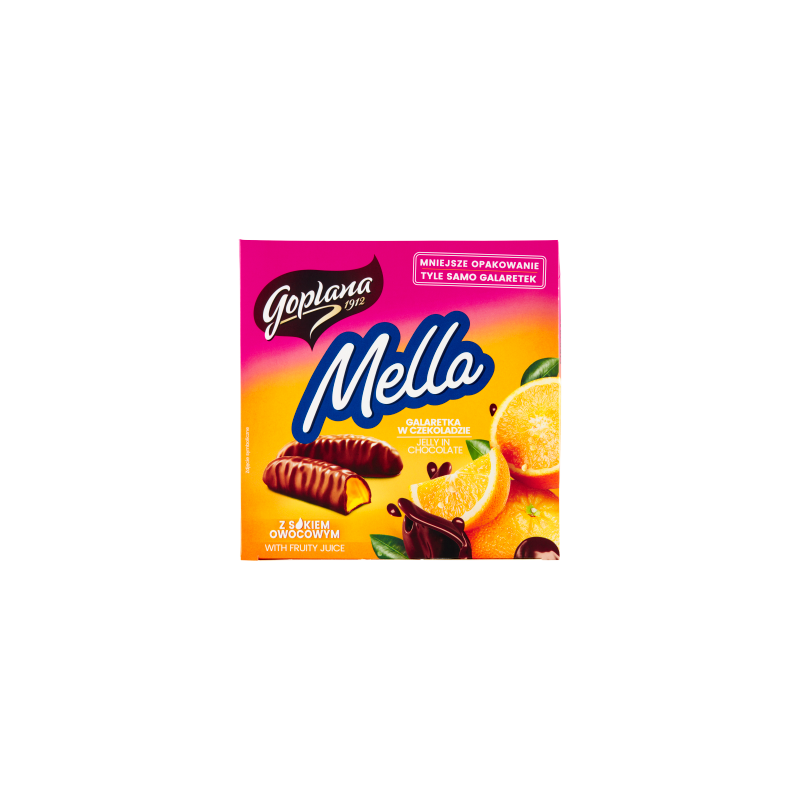 Goplana Mella Galaretka w czekoladzie o smaku pomarańczowym 190 g