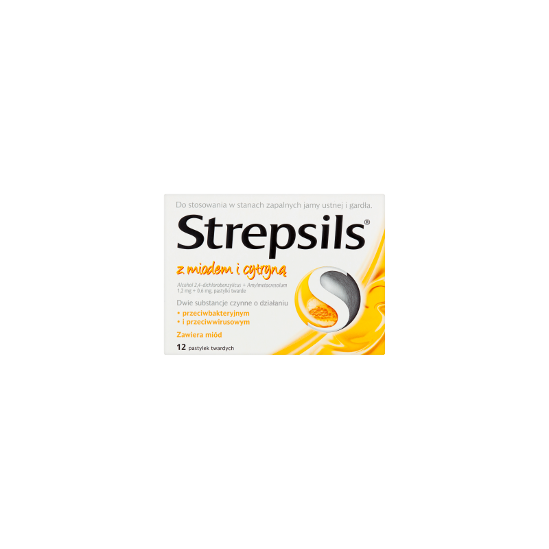 Strepsils z miodem i cytryną Pastylki 12 sztuk